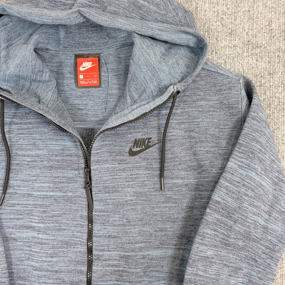 Nike Womens Full Zip‎ Hoodie Blue Space Dye Heathered Athletic Jacket Small